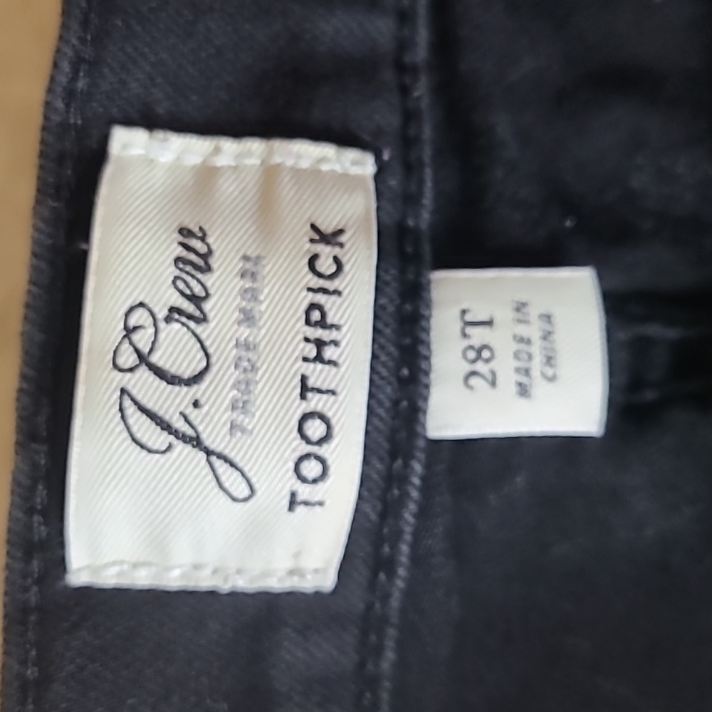 J. Crew Toothpick Denim Jean, Black 28 Tall-Style B1284 - Picture 5 of 10